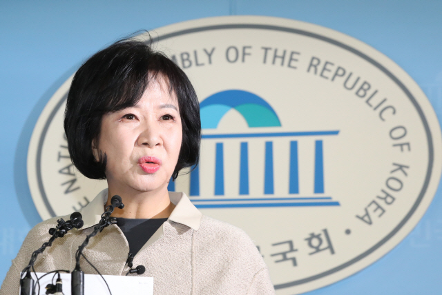 손혜원 더불어민주당 의원이 20일 목포 부동산 투기 의혹과 관련, 국회 정론관에서 기자회견을 하고 있다. /연합뉴스