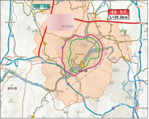 세종∼청주 고속도로 노선안/세종시 제공