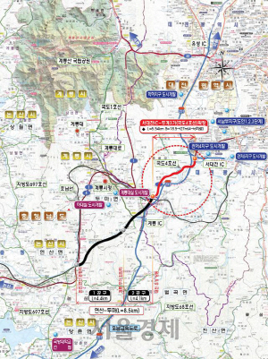 서대전IC~두계3가 도로확장 구간 위치도. 사진제공=대전시