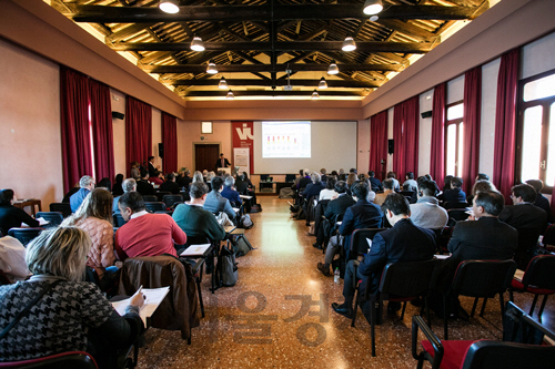 7일(현지시간) 이탈리아 베니스 국제대학교에서 개최된 제 5회 국제 지속가능성 심포지엄 행사장 모습./사진제공=알칸타라