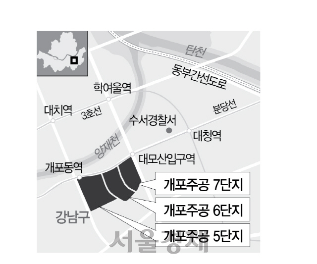 개포주공 5,6,7단지 위치도