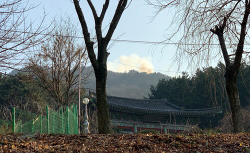 승학산 불 원인이? 화재 잡았지만 이미 불탄 흔적 “현재 입산 통제” 대피 문자 전송