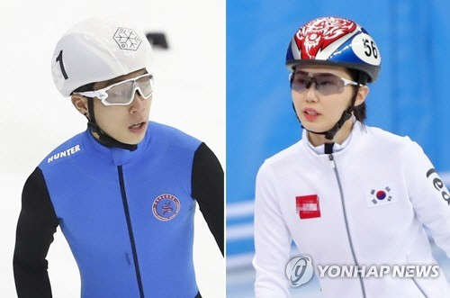 쇼트트랙 선수 김건우(왼쪽)와 김예진(오른쪽). / 사진=연합뉴스