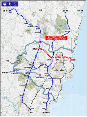 울산외곽순환도로 위치도. /사진제공=울산시