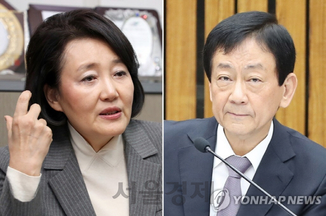 박영선(왼쪽), 진영(오른쪽) 더불어민주당 의원/연합뉴스
