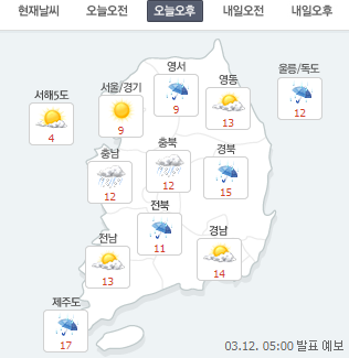 ‘오늘날씨’ 밤에 눈 소식? “전국 대체로 흐려”, 미세먼지 나쁨 오후부터 낮아질 것