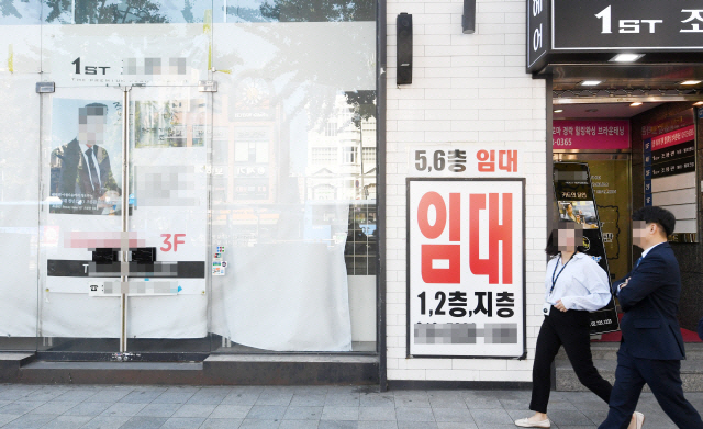 서울 종로의 한 매장에 임대문의 광고가 붙어 있다. /서울경제DB