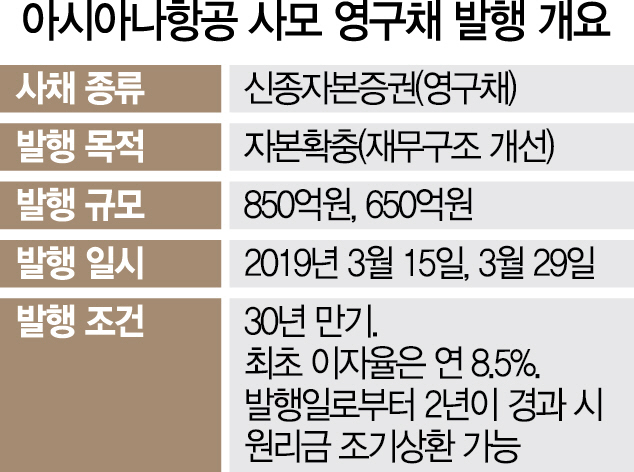 2315A03 아시아나항공사모영구채발행