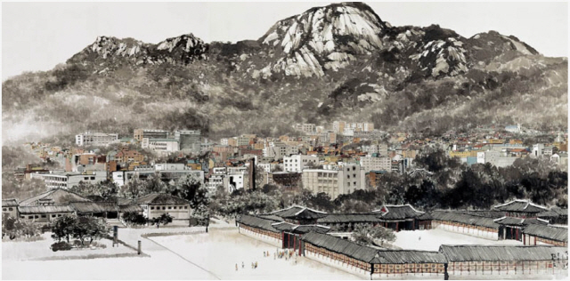 오용길의 2005년작 ‘인왕산’은 현재 청와대 본관에 걸려 있다. /사진제공=국립현대미술관