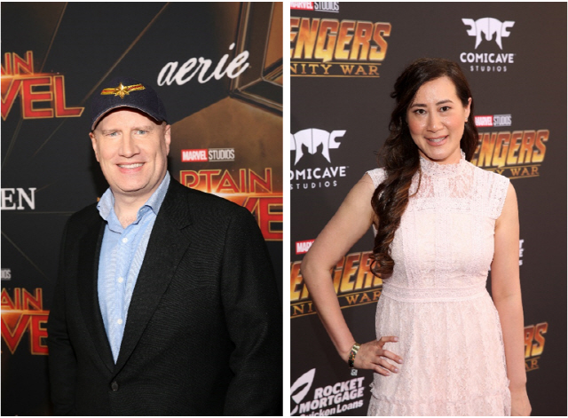 사진=좌: 케빈 파이기(Kevin Feige) 마블 스튜디오 대표, 우: 트린 트랜(Trinh Tran) 프로듀서 / 월트디즈니컴퍼니 코리아