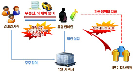 연예인 주요 적출내용