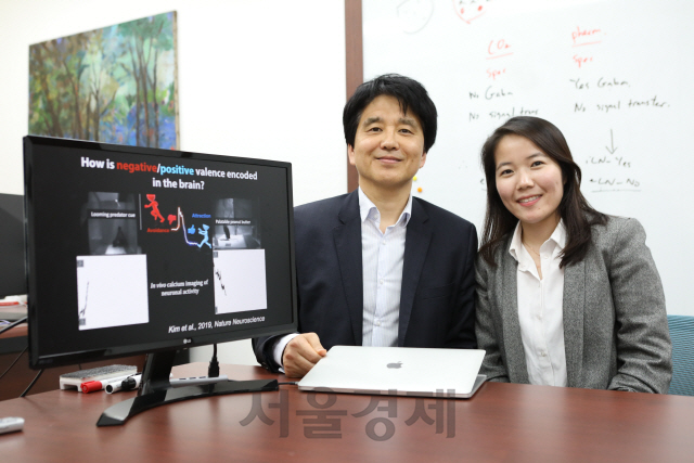 KAIST 생명과학과 서성배(사진 왼쪽) 교수와 박사과정에 있는 김진은(〃오른쪽)씨.