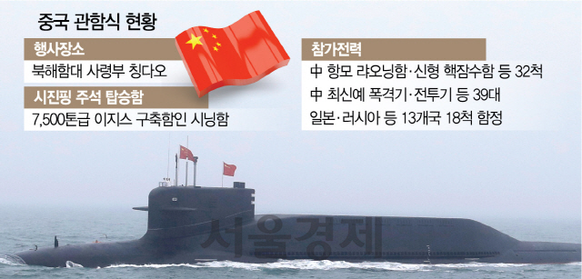 23일 일반에 최초로 공개된 094형 핵잠수함 ‘창정(長征)10함’의 모습. /EPA연합뉴스