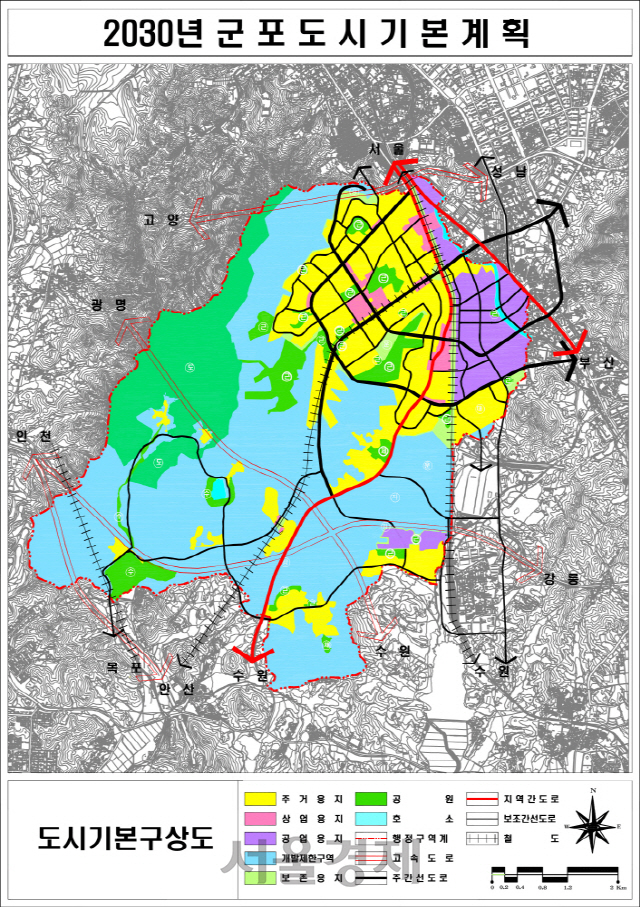 경기도, 2030년 군포 도시기본계획 승인…인구 34만2,000명 설정