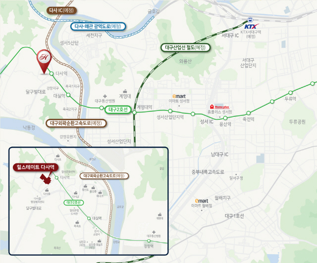 현대건설이 5월 분양하는 힐스테이트 다사역 위치도. /제공=현대건설