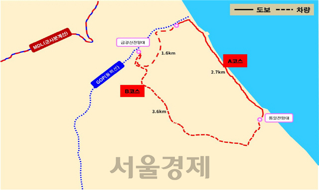 A·B코스로 나뉘어 지난 27일부터 개방된 DMZ ‘평화의 길’.