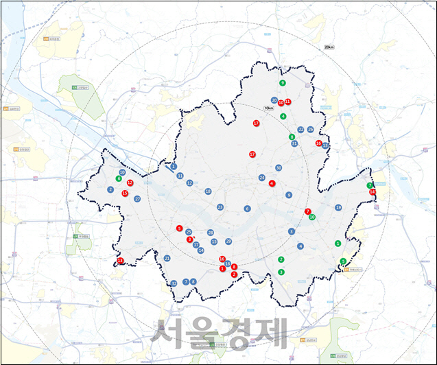 1~3차 서울 내 택지 위치