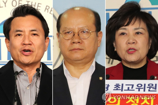 왼쪽부터 김진태·이종명·김순례 자유한국당 의원. /연합뉴스