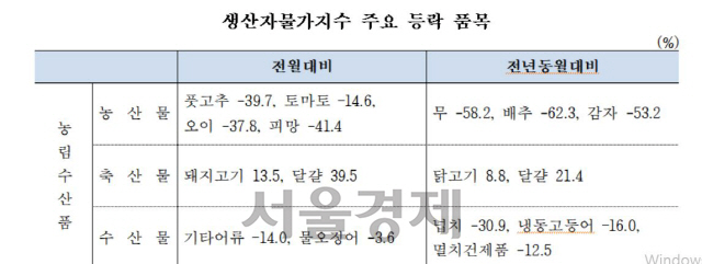 2019년 4월 생산자물가지수/자료=한국은행