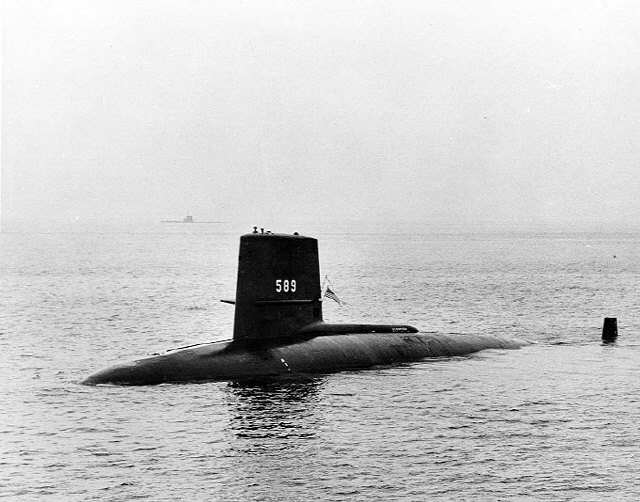 미 해군 핵잠수함 USS스코피언(SSN-589)의 모습./위키피디아