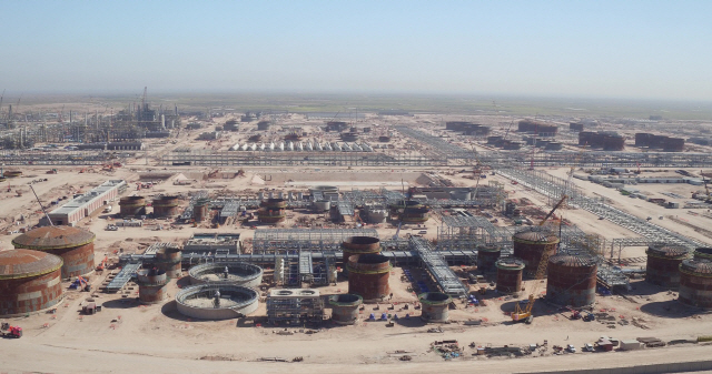 현대건설이 지난 2014년 수주해 공사 중인 이라크 카르발라 정유공장. /사진제공=현대건설