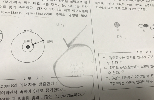 시험 정답 유출 의혹을 받는 숙명여고 쌍둥이의 물리 과목 정기고사 시험지에 작은 글씨로 전체 정답이 메모되어 있다./사진=서울 수서경찰서 제공