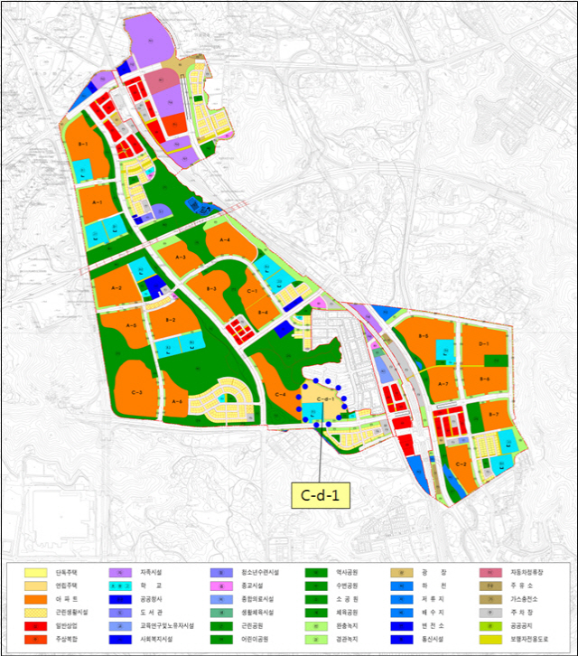 오산 세교지구 토지이용계획도.