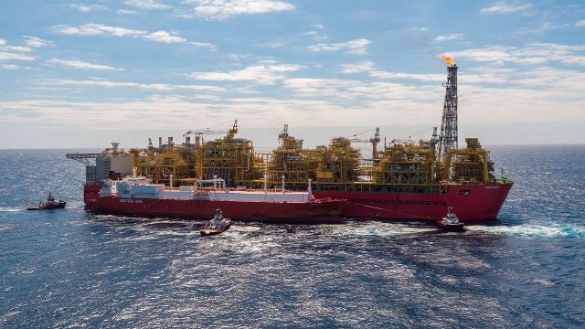 호주 프렐류드 해양 FLGN가 LNG 생산을 준비하고 있다./사진제공=가스공사