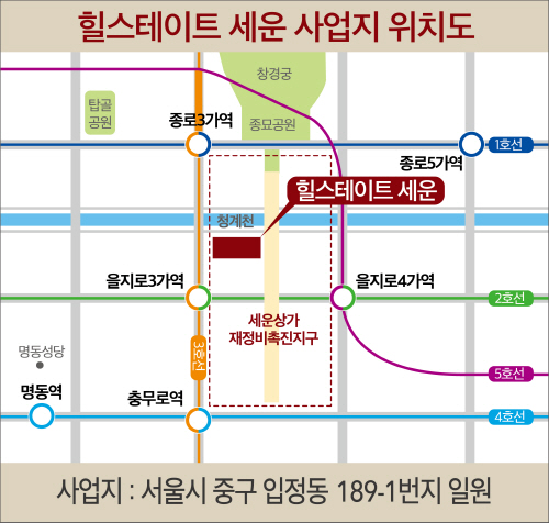 서울 도심 명당 세운지구에 '힐스테이트 세운' 분양해 인기