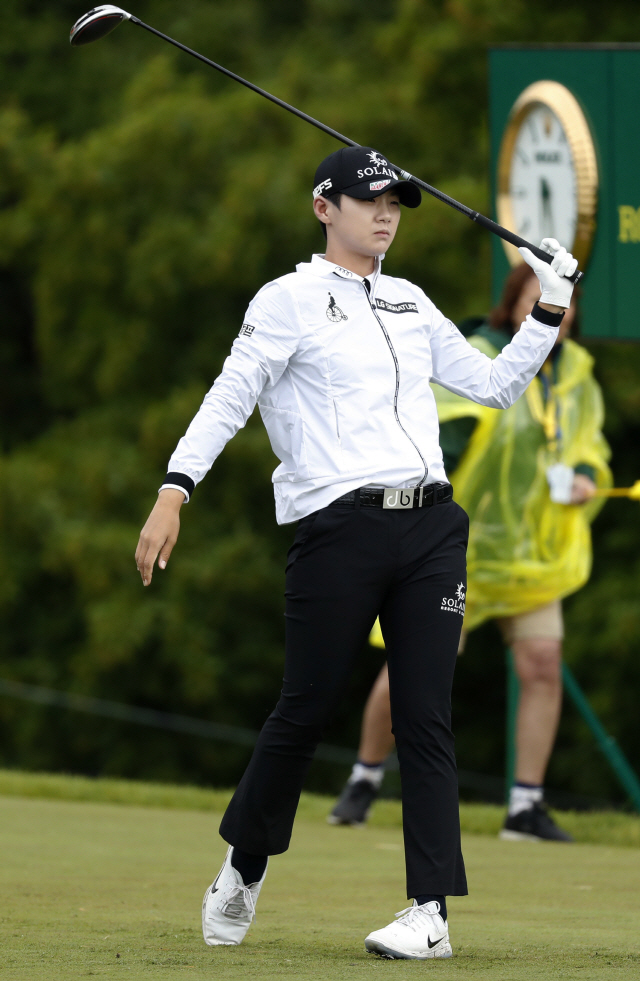 박성현이 21일 KPMG 여자 PGA 챔피언십 1라운드에서 드라이버 샷을 하고 있다. /채스카=AP연합뉴스