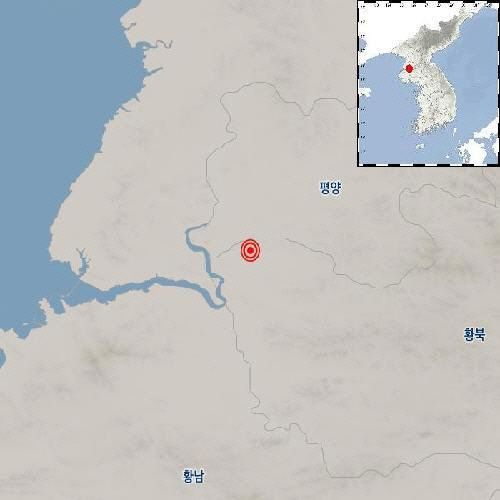 북한 황해북도 송림 지진 발생 지점. /사진제공=기상청