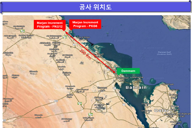 사우디아라비아 마잔 개발 프로젝트(패키지6,12) 위치도. /제공=현대건설