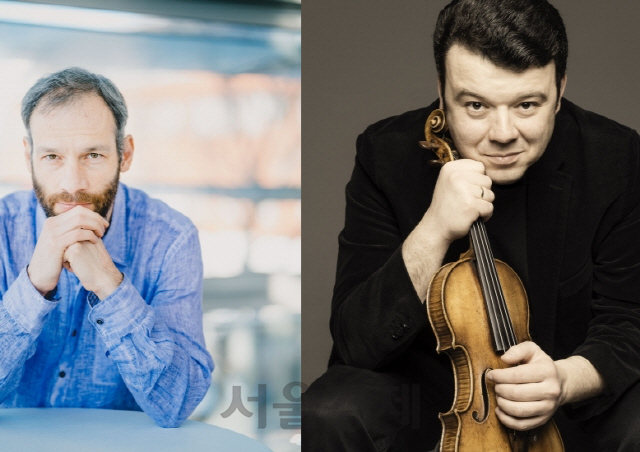 핀란드 라티 심포니 상임 지휘자 디마 슬로보데니우크(왼쪽)와 바이올리니스트 바딤 글루주만. /사진제공=서울시향