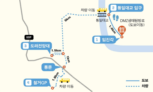 DMZ 평화의 길 파주 구간 노선도.  /자료 : 행안부
