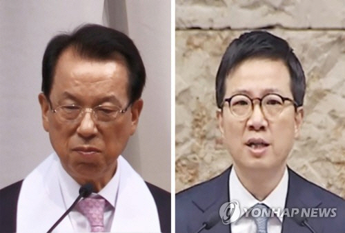 명성교회 김삼환, 김하나 목사 /연합뉴스