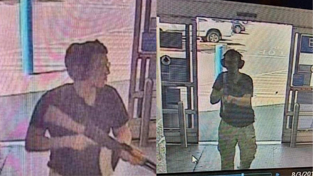 3일(현지시간) 미국 텍사스주 국경도시 엘패소에서 총을 든 남자가 대형 쇼핑단지 내 월마트 안으로 들어가는 장면으로 CCTV에 잡힌 것이다. /뉴욕=AFP연합뉴스