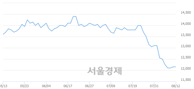 <유>우리금융지주, 장중 신저가 기록.. 12,050→12,000(▼50)