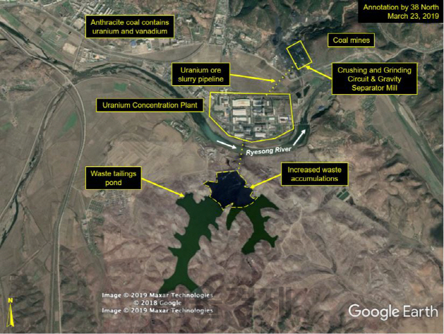 미국의 북한전문매체 38노스는 27일(현지시간) 북한이 평산 공장에서 핵무기용 고농축 우라늄을 생산하기 위한 활동을 계속하고 있는 징후가 있다고 지적했다. /38노스 홈페이지 캡처