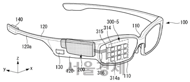 LG전자가 지난달 12일에 출원한 안경형 ‘전자 디바이스’./사진제공=특허청