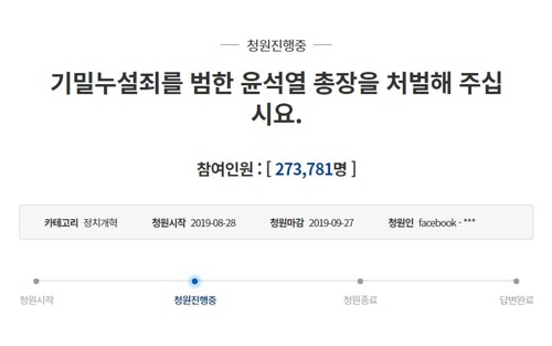 조국 지지자들 “윤석열 처벌해야” 청원… 참여 20만명 넘어