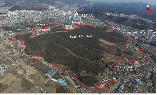 2025년까지 복합특화단지로 조성될 울산시 울주군 삼남면의 울산 KTX 역세권 배후지역. /사진제공=울산시