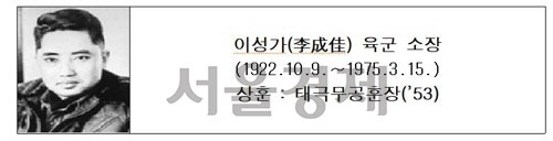 10월의 6.25전쟁 영웅 이성가 육군 소장