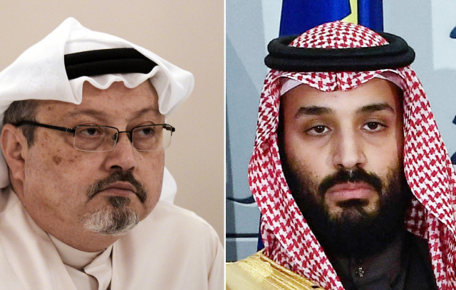 지난해 10월 사망한 사우디아라비아 반체제 언론인 자말 카슈끄지(왼쪽)와 무함마드 빈 살만 사우디 왕세자 /AFP연합뉴스