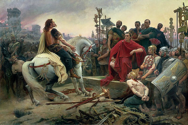 카이사르 앞에 무릎 꿇기 직전의 갈리아 부족장 베르킨게토릭스. 알레시아 전쟁은 유럽을 탄생시켰다.