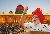 힌두 민족주의 기치를 내세우며 2014년 총선에서 승리한 인도국민당 소속 나렌드라 모디 인도 총리./연합뉴스