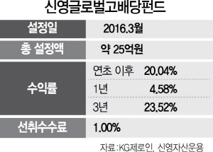 [펀드줌인] 신영글로벌고배당펀드, 선진국 배당주 장기투자..3년간 23% 수익