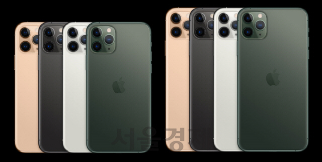 애플 아이폰11 프로(왼쪽)와 아이폰11프로맥스/사진제공=애플