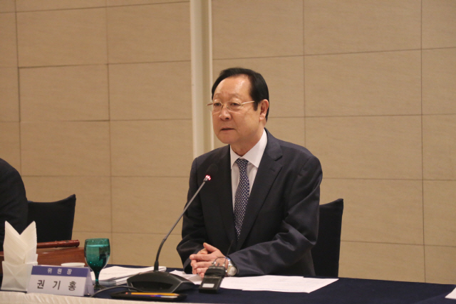 권기홍 동반위원장이 6일 중소기업중앙회에서 열린 제58차 동반성장위원회에서 발언하고 있다. / 사진제공=동반위