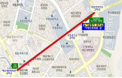 부산 해운대문화회관 교차로에서 아세안문화원 앞 좌동지하차도 교차로까지 1km 구간이 ‘아세안로’란 명예도로로 지정된다./사진제공=부산시