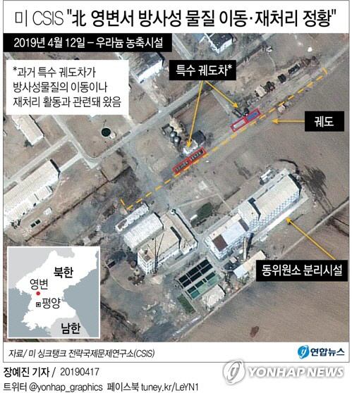 지난 4월 미국 싱크탱크 전략국제문제연구소(CSIS)가 공개한 북한 영변 핵 시설단지 위성사진./연합뉴스